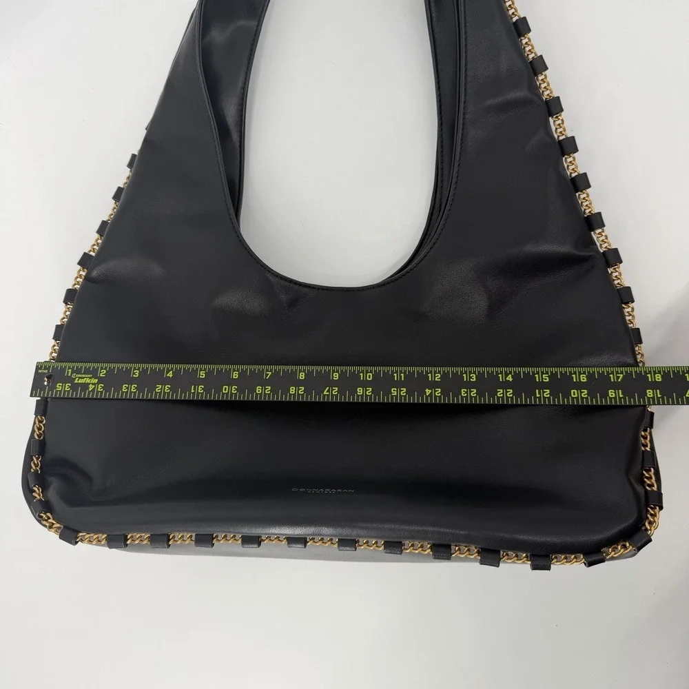 Donna‎ Karan Black Leather Batiste Purse Triple Compartment Large Shoulder Bag